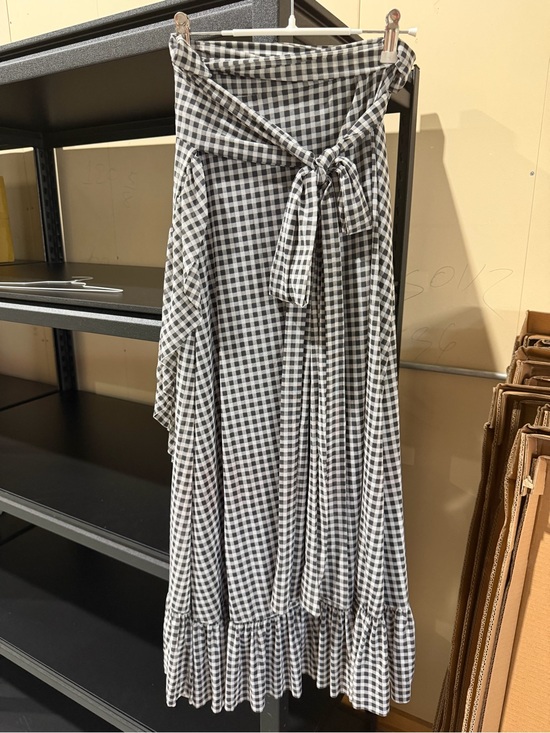 Ganni Dresses & Skirts - Ganni Black and White Gingham Wrap Maxi Skirt